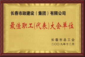 2009年最佳職工（代表）大會單位